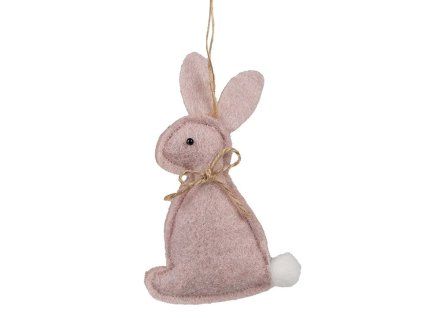 65373 easter pendant rabbit 10 cm pink cotton decorative pendant