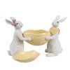 6pr5130 decorative bowl egg 29x10x18 cm white yellow plastic rabbits (1)